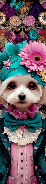 Free printable dog bookmark featuring white dog bookmark